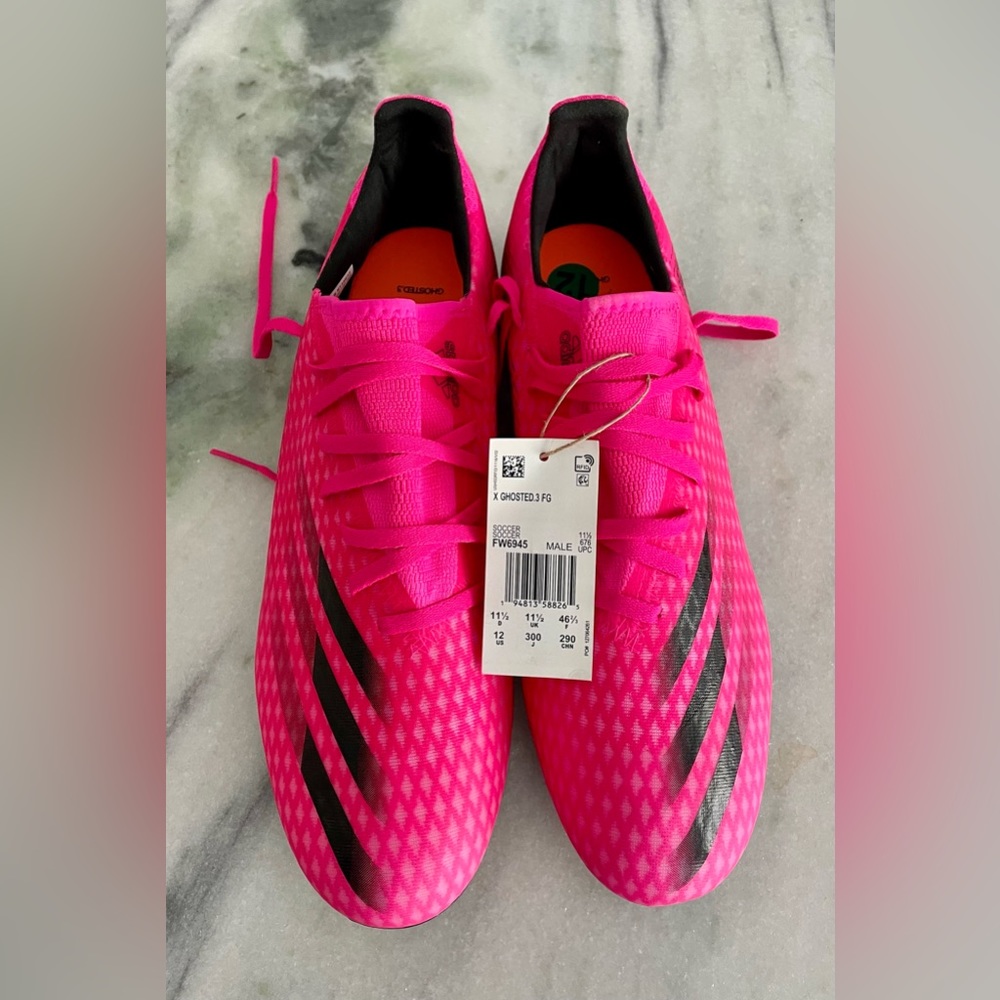 Adidas X Ghosted .3 FG Soccer Cleats / Men’s Size 12 / Black & Hot Pink / NWT
